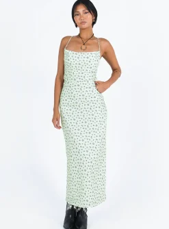 Princess Polly Malabar Maxi Dress  Mint / Floral Sale