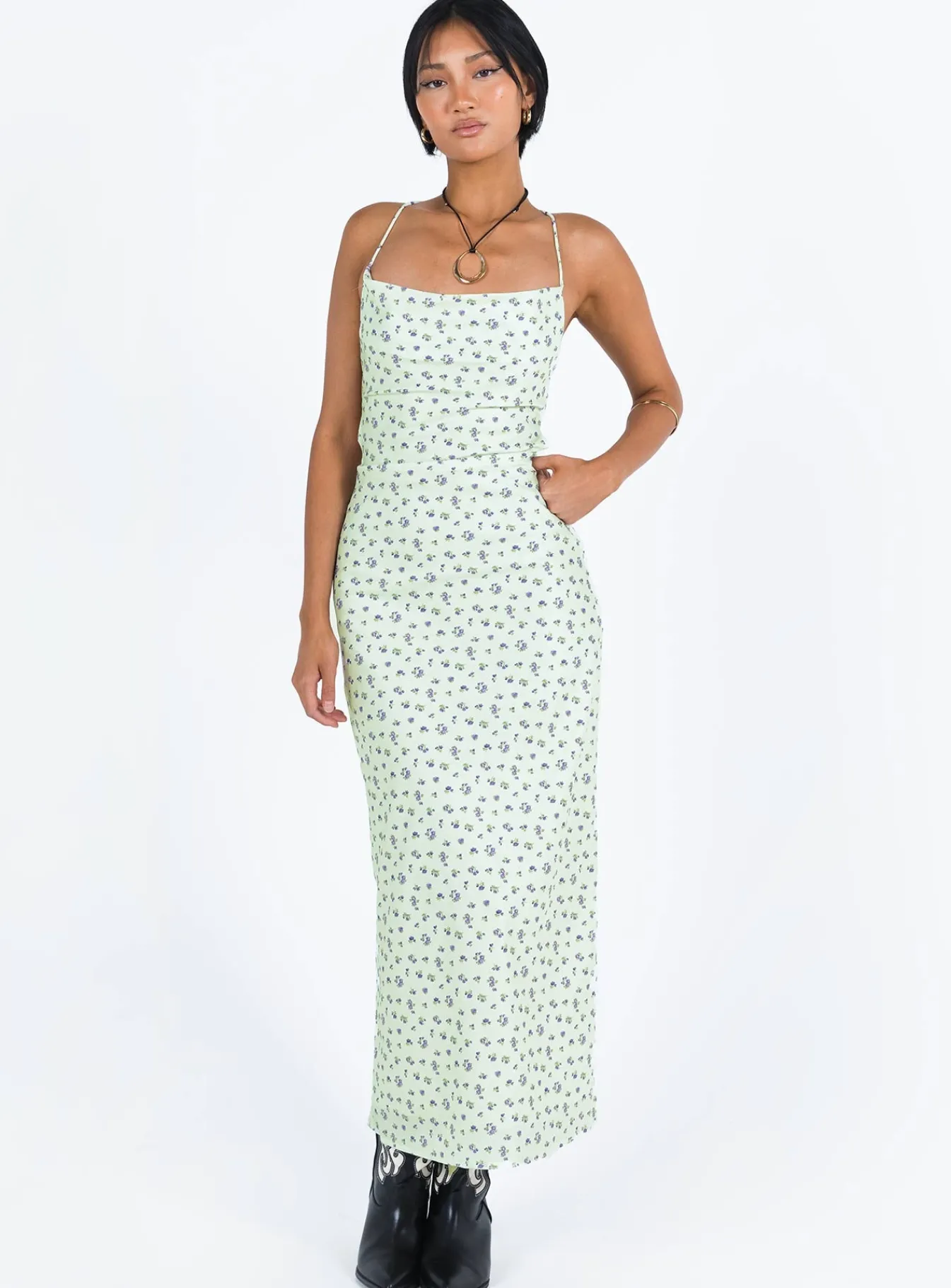 Princess Polly Malabar Maxi Dress Mint / Floral Sale