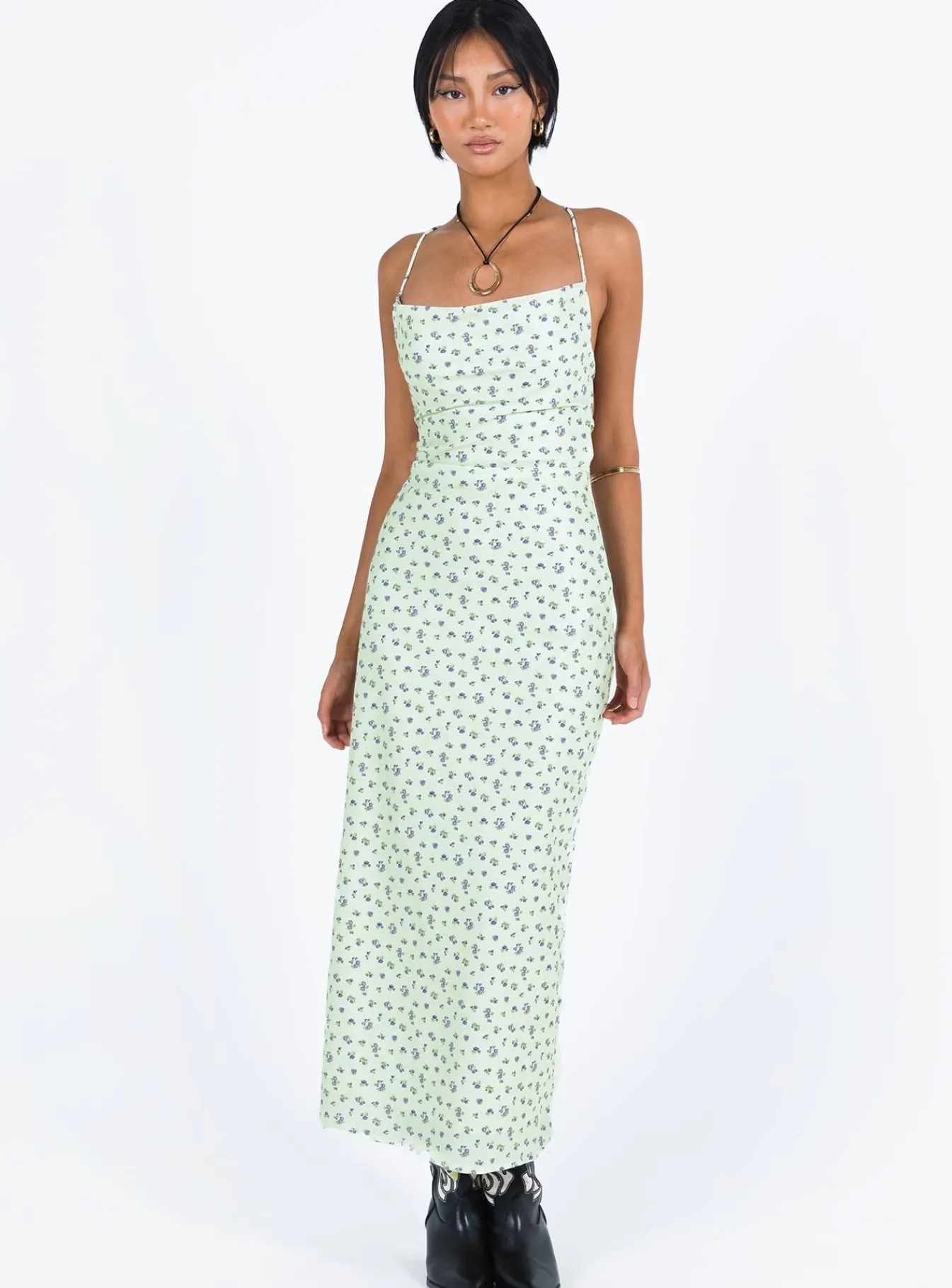 Princess Polly Malabar Maxi Dress Mint / Floral Sale