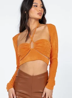 Princess Polly Malaya Long Sleeve Top  Orange Fashion
