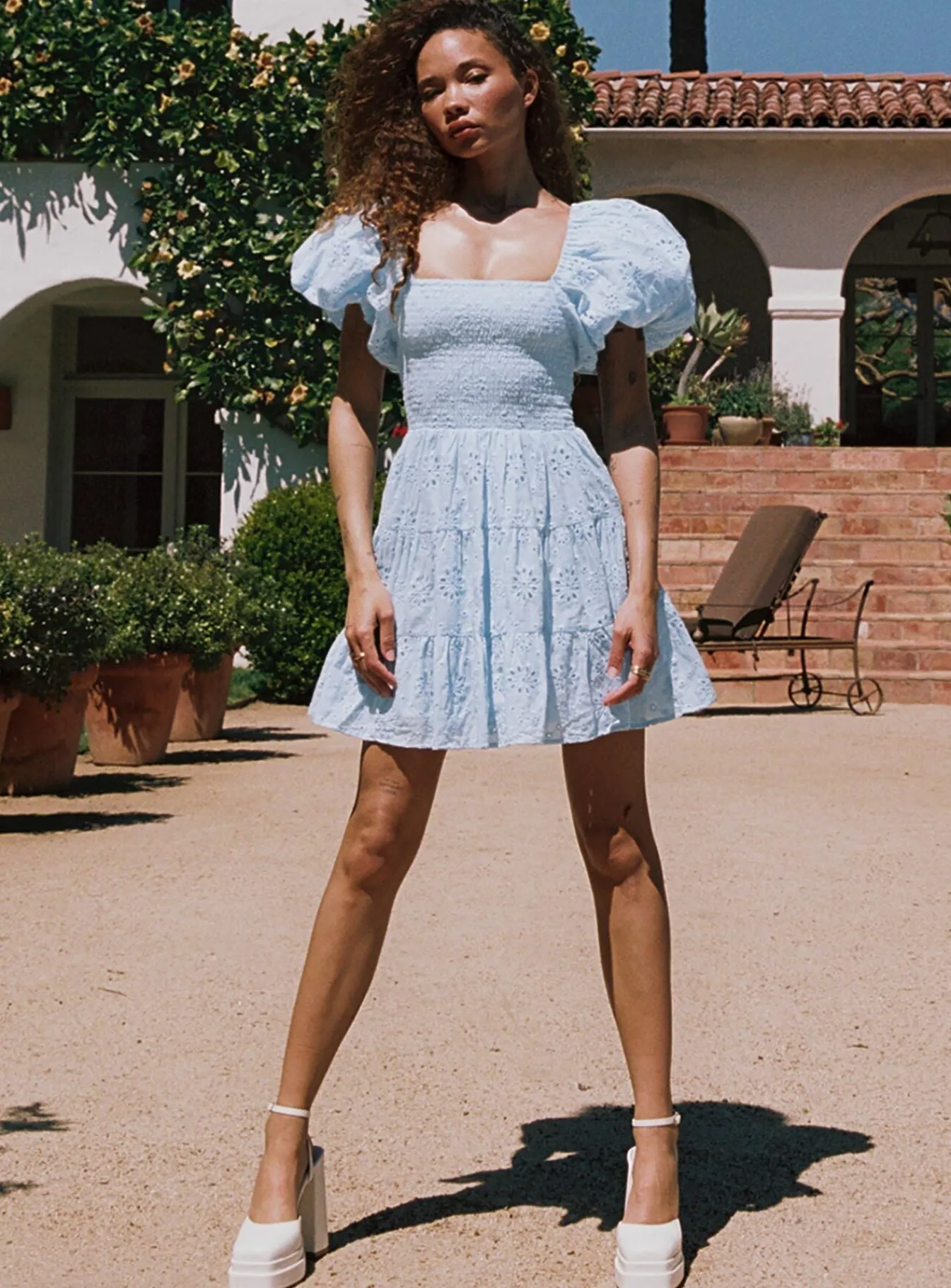 Princess Polly Malek Mini Dress Blue Sale