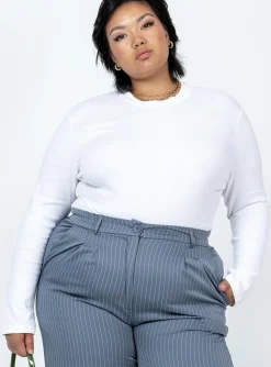 Princess Polly Maleny Long Sleeve Bodysuitcurve   White Sale