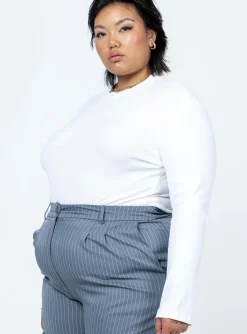 Princess Polly Maleny Long Sleeve Bodysuitcurve   White Sale