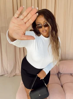 Princess Polly Maleny Long Sleeve Bodysuitcurve   White Sale