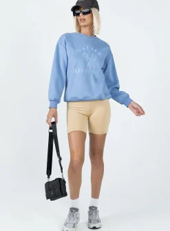 Princess Polly Malibu Athletics Sweatshirt  Blue Flash Sale