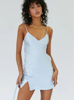 Princess Polly Maliha Mini Dress Blue Clearance