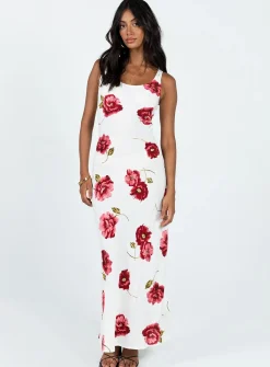 Princess Polly Malina Maxi Dress  Red Multi Clearance