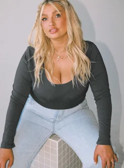 Princess Polly Mallard Bodysuitcurve   Grey Fashion