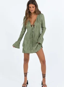 Princess Polly Malop Long Sleeve Mini Dress  Sage Store