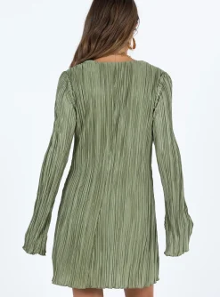 Princess Polly Malop Long Sleeve Mini Dress Sage Store