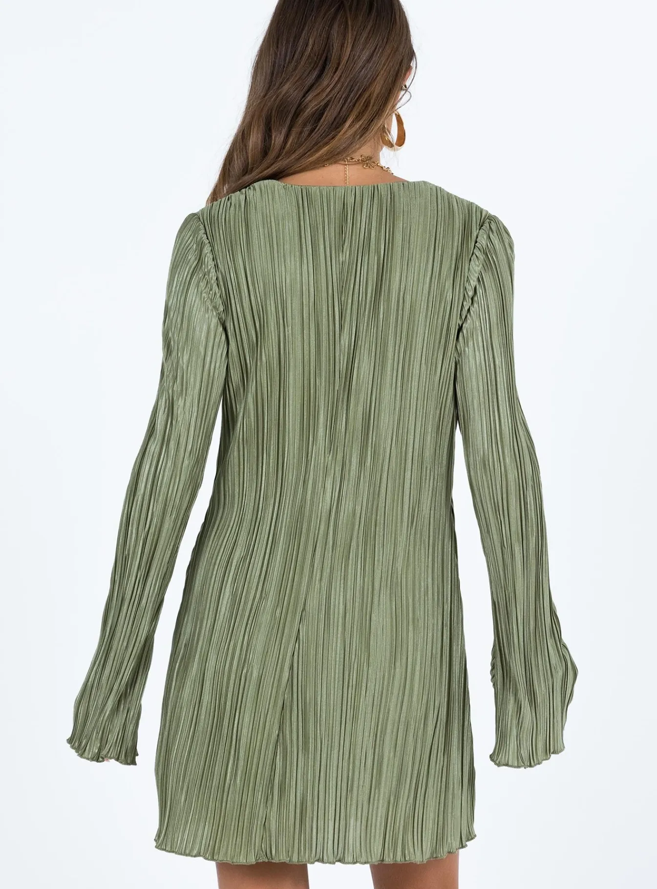 Princess Polly Malop Long Sleeve Mini Dress Sage Store
