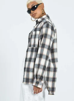 Princess Polly Malvern Shirt Grey Check Cheap