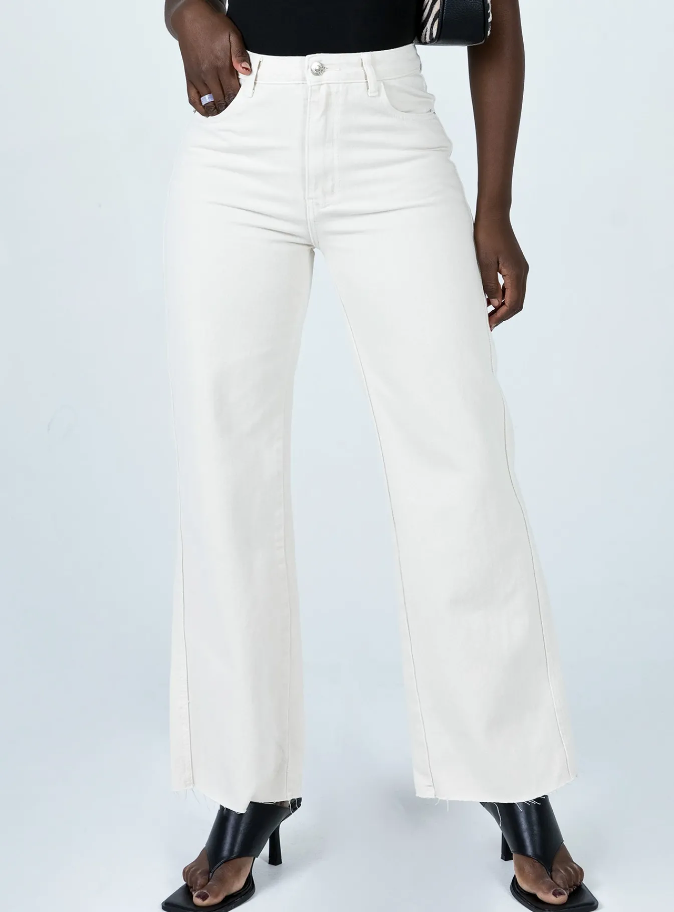 Princess Polly Mamaia Straight Leg Denim Jeans Cream Cheap