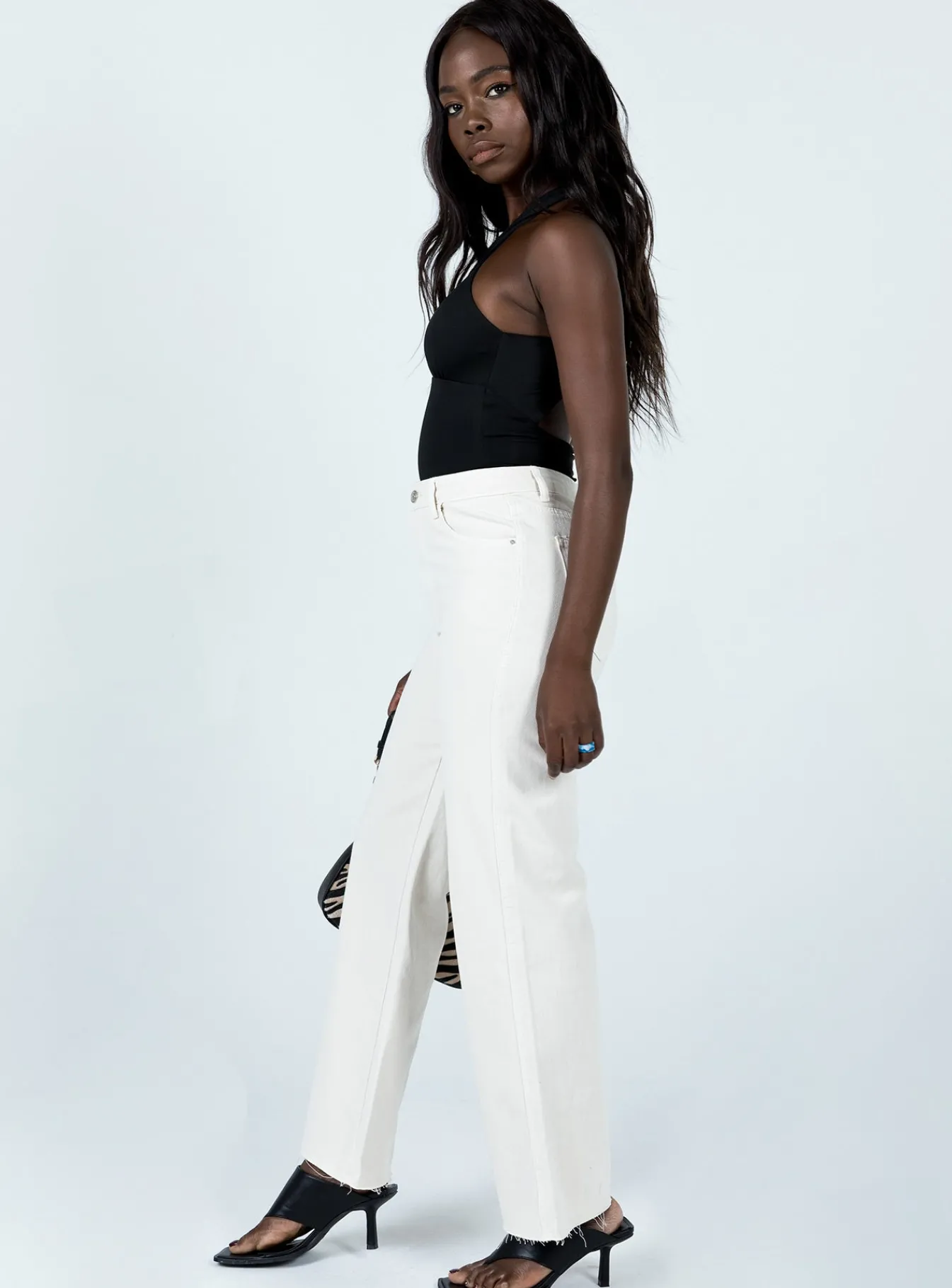 Princess Polly Mamaia Straight Leg Denim Jeans Cream Cheap