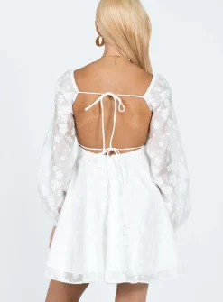 Princess Polly Marceau Long Sleeve Mini Dress White Cream Store