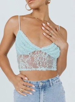 Princess Polly Marcella Top  Blue Cheap