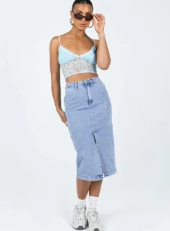 Princess Polly Marcella Top Blue Cheap