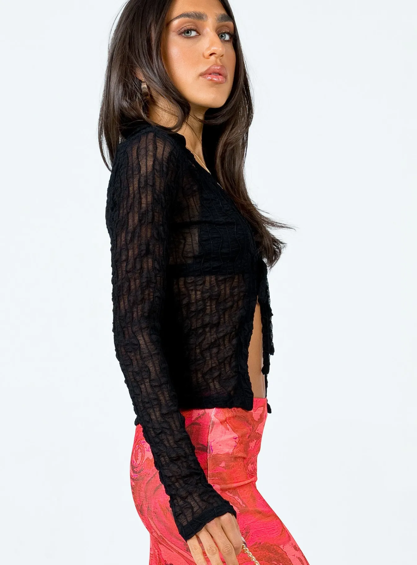 Princess Polly Marcos Long Sleeve Top Black Discount