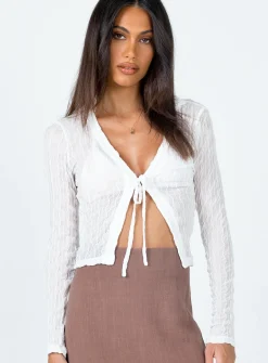 Princess Polly Marcos Long Sleeve Top  White Fashion