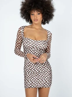 Princess Polly Marcus Mini Dress/ White   Brown Fashion