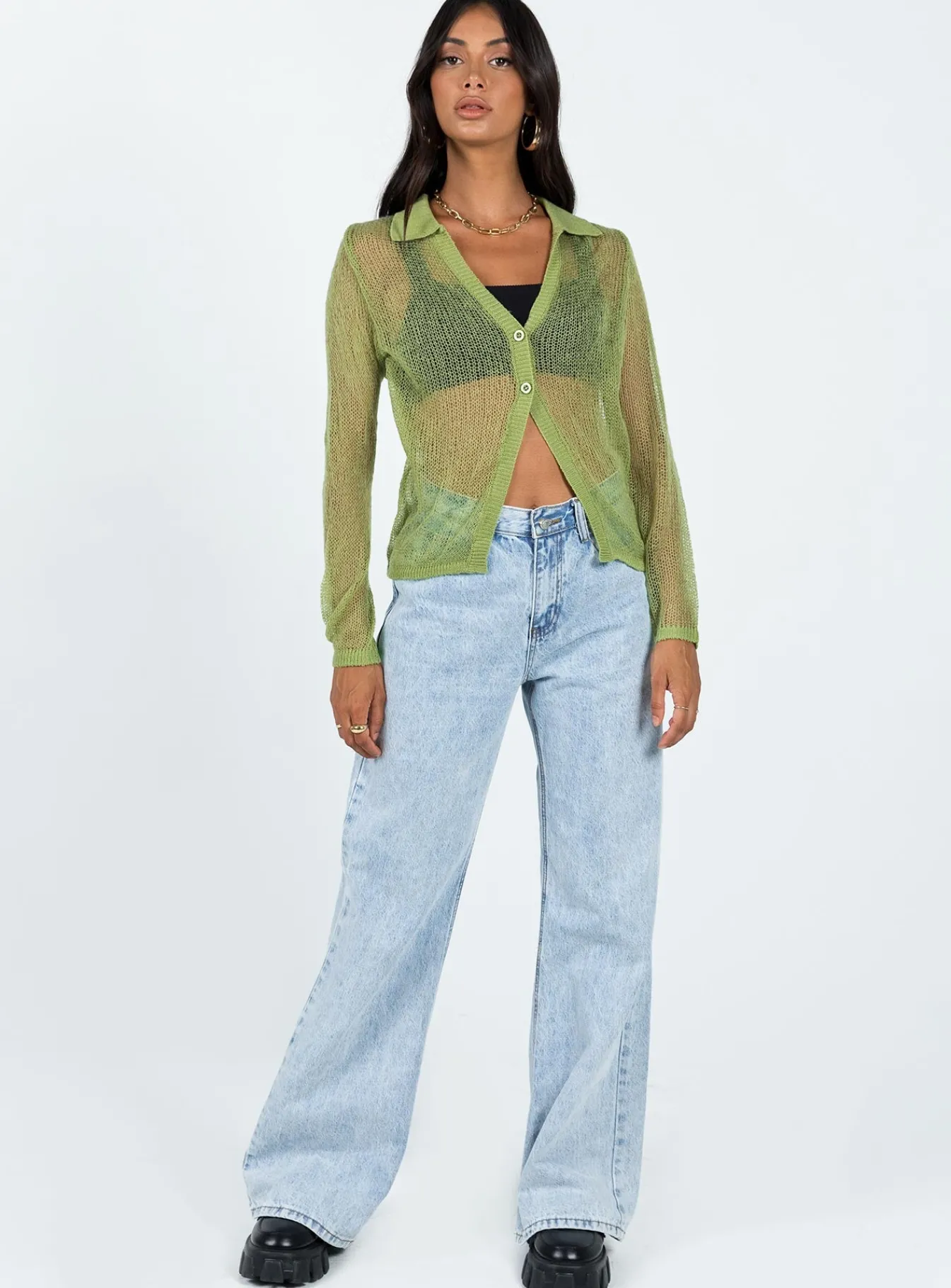 Princess Polly Mariam Shirt Green New