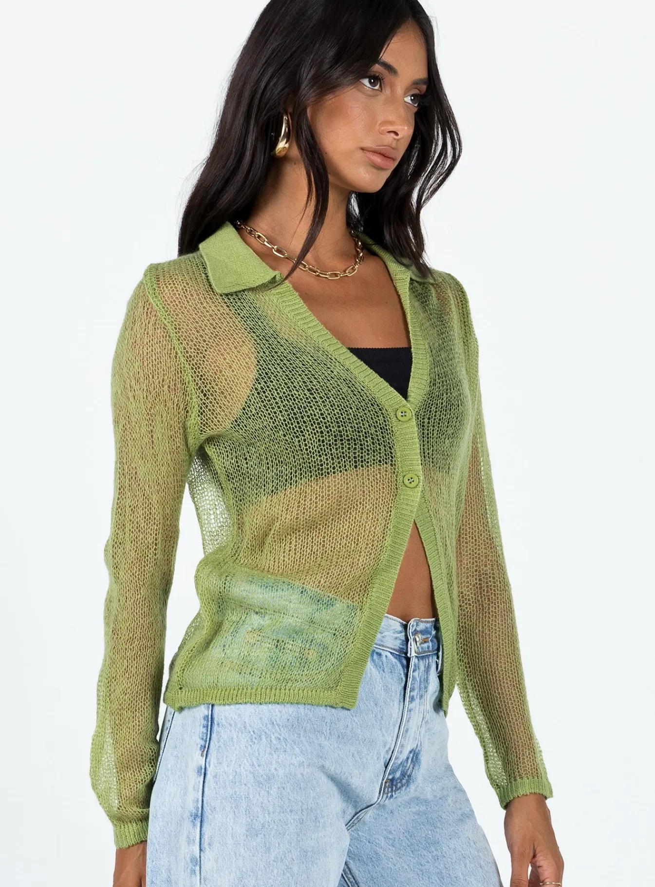 Princess Polly Mariam Shirt Green New