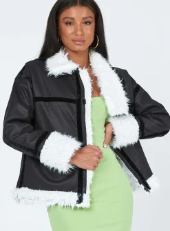 Princess Polly Mariana Pu Jacket  Black Hot