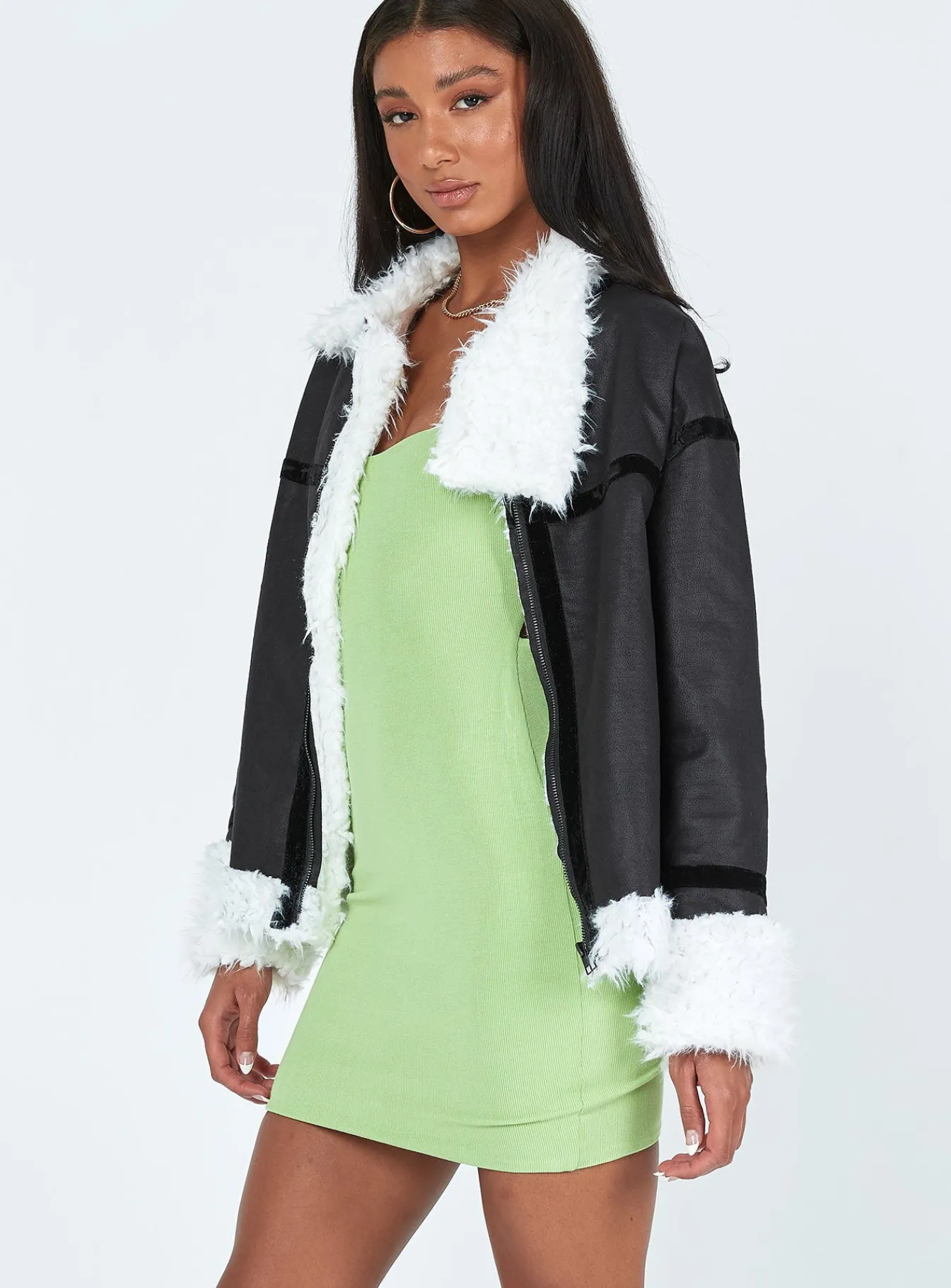 Princess Polly Mariana Pu Jacket Black Hot