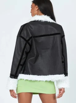 Princess Polly Mariana Pu Jacket Black Hot