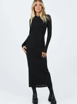 Princess Polly Mariani Backless Maxi Dress Black New