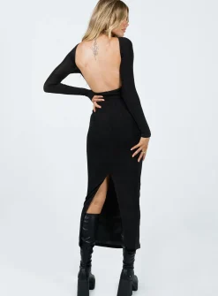 Princess Polly Mariani Backless Maxi Dress Black New