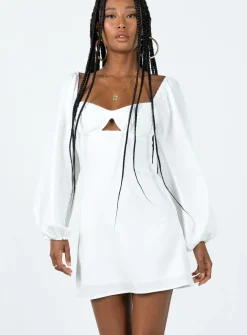 Princess Polly Marilee Long Sleeve Mini Dress  White Flash Sale