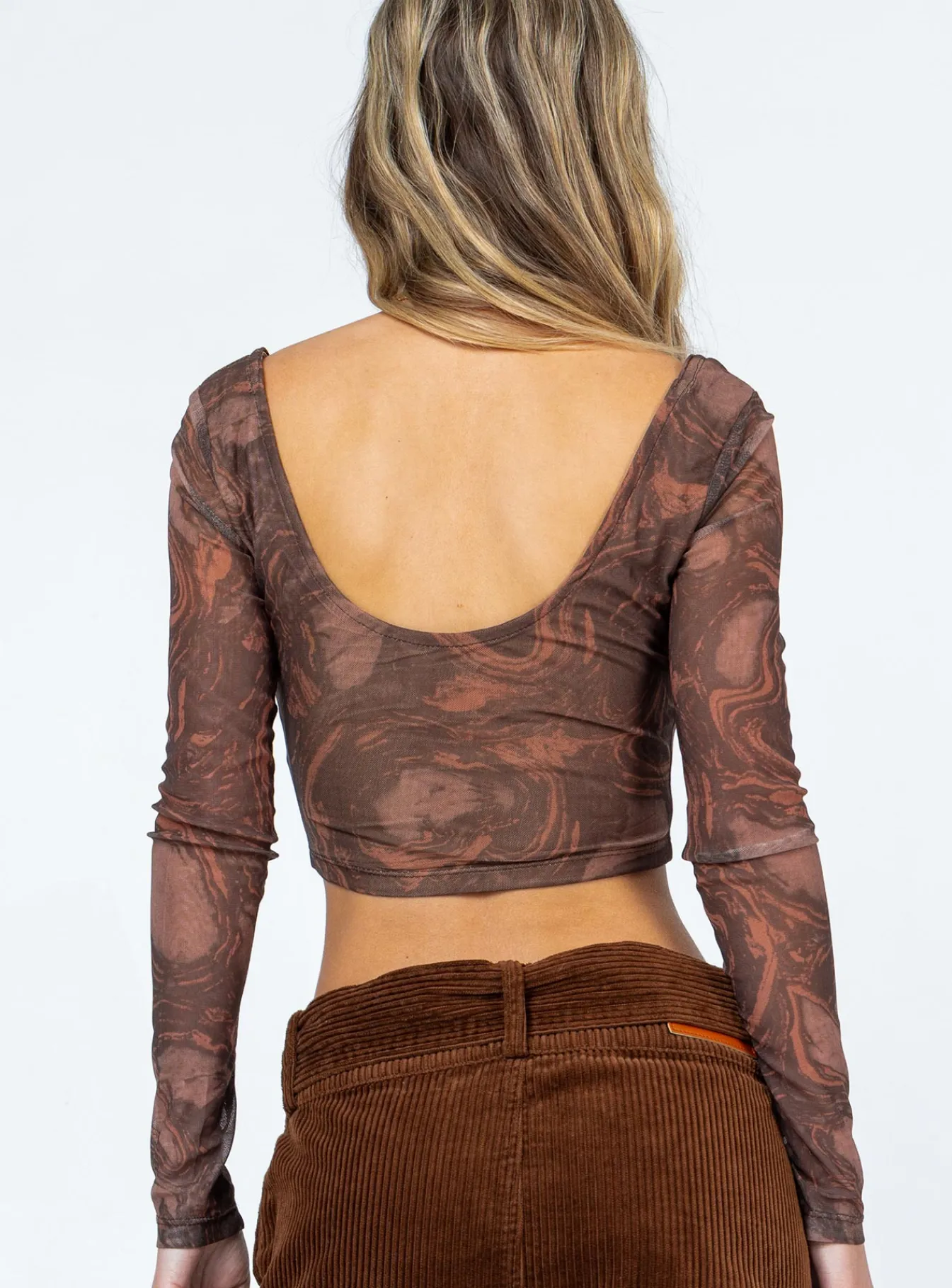 Princess Polly Marilla Long Sleeve Top Brown Flash Sale