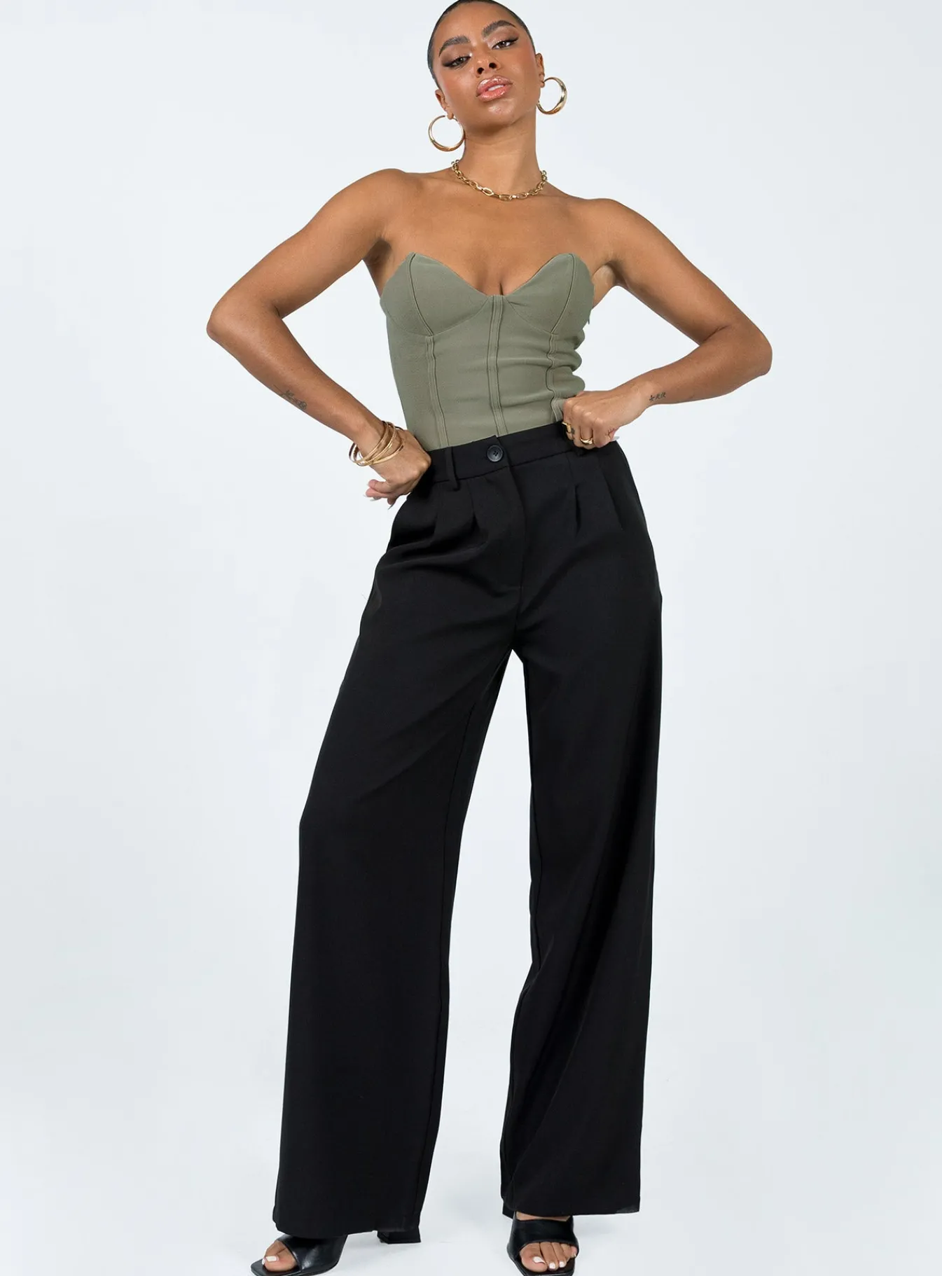 Princess Polly Marishka Bodysuit Khaki Cheap