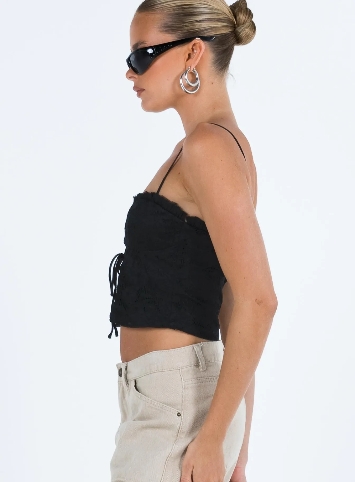 Princess Polly Marloe Top Black Hot