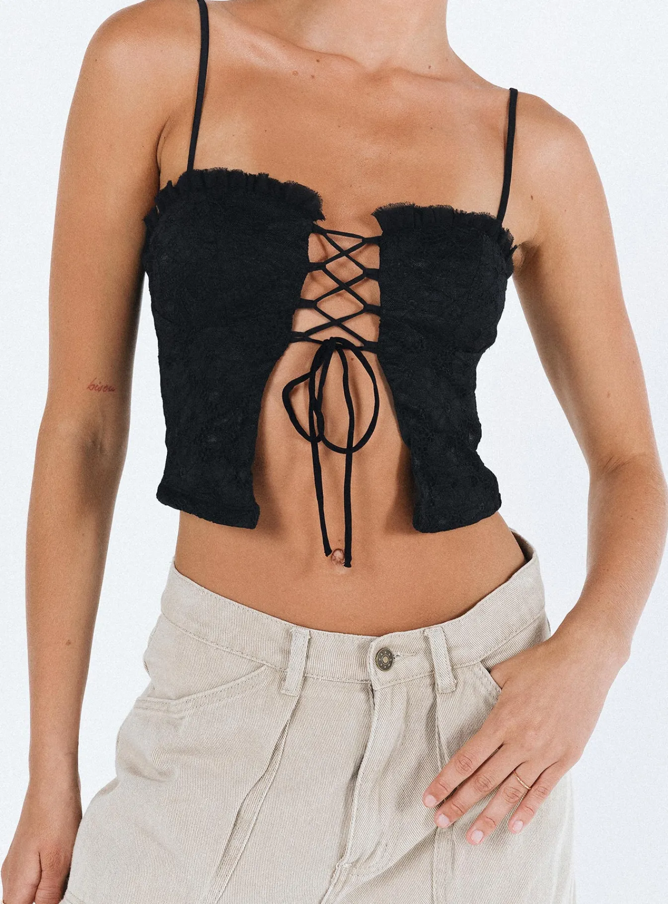 Princess Polly Marloe Top Black Hot