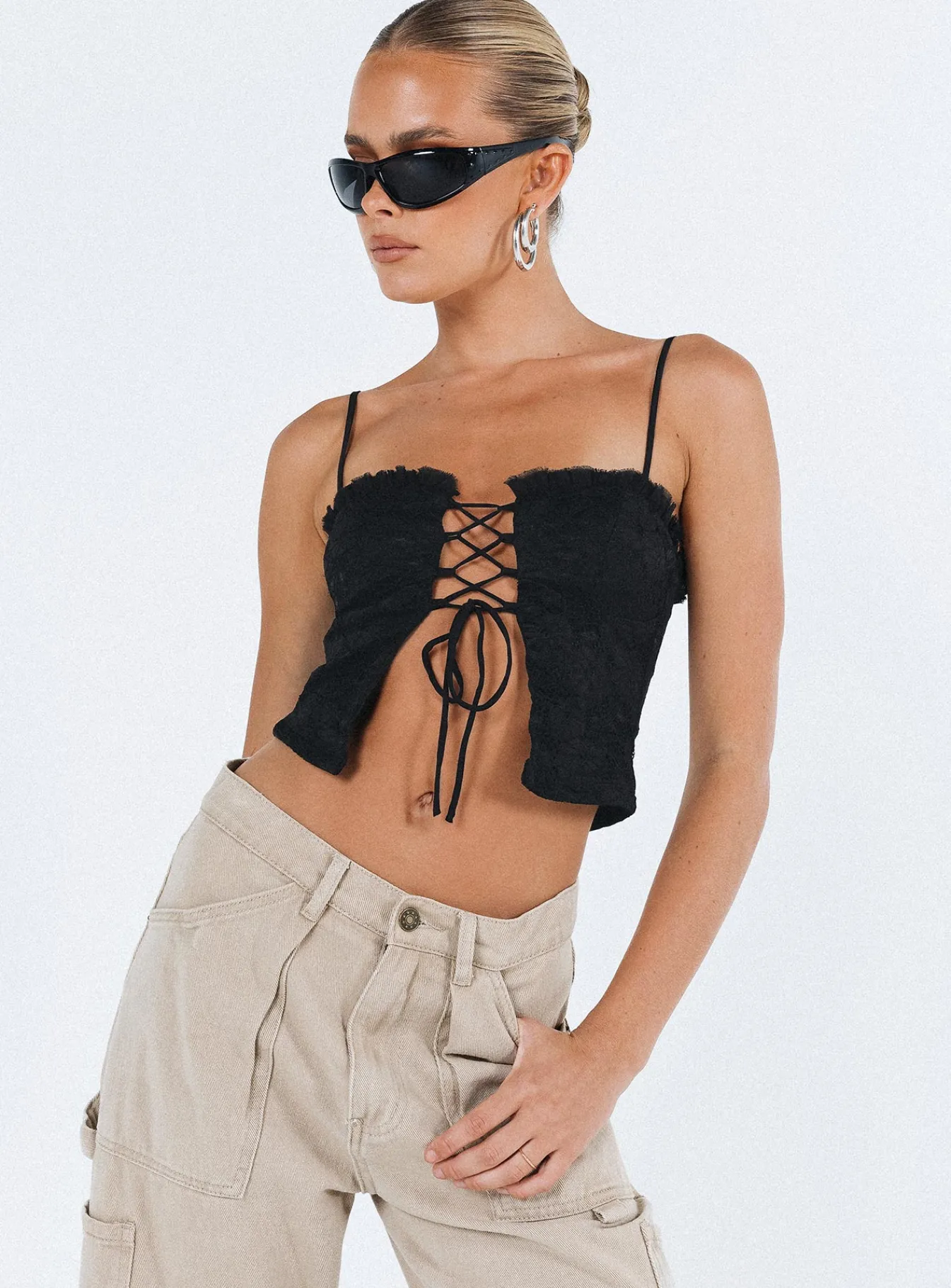 Princess Polly Marloe Top Black Hot
