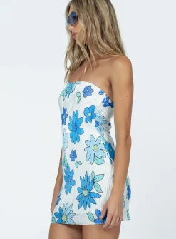 Princess Polly Marlow Mini Dress/ Blue White Sale