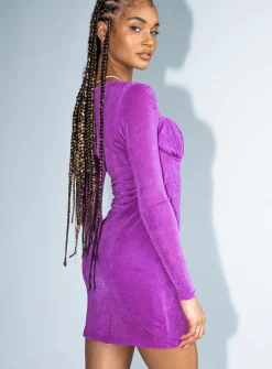 Princess Polly Martha Mini Dress Purple Clearance