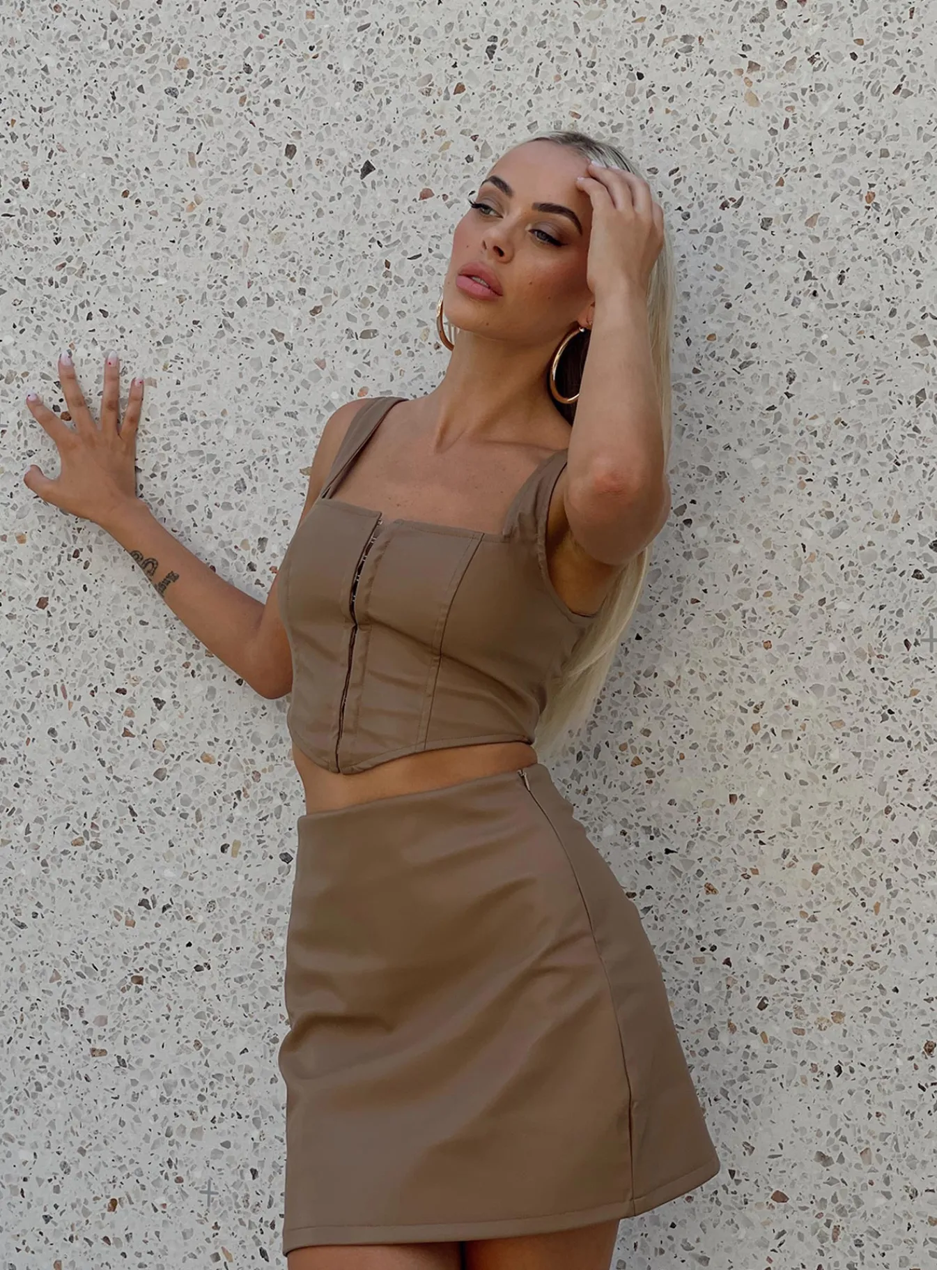 Princess Polly Martha Mini Skirt Brown Shop