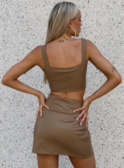 Princess Polly Martha Mini Skirt Brown Shop