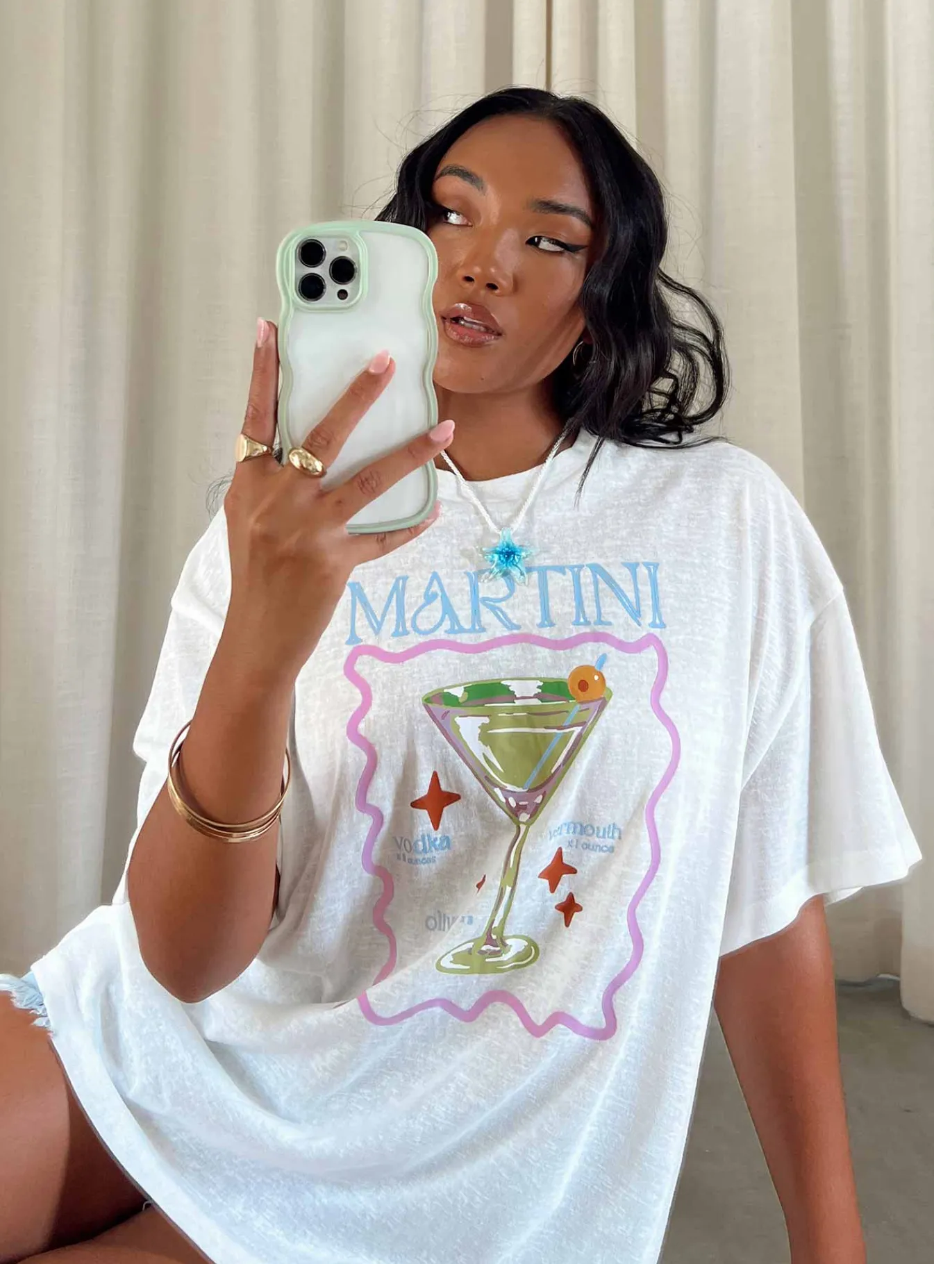 Princess Polly Martini Oversized Tee White Shop