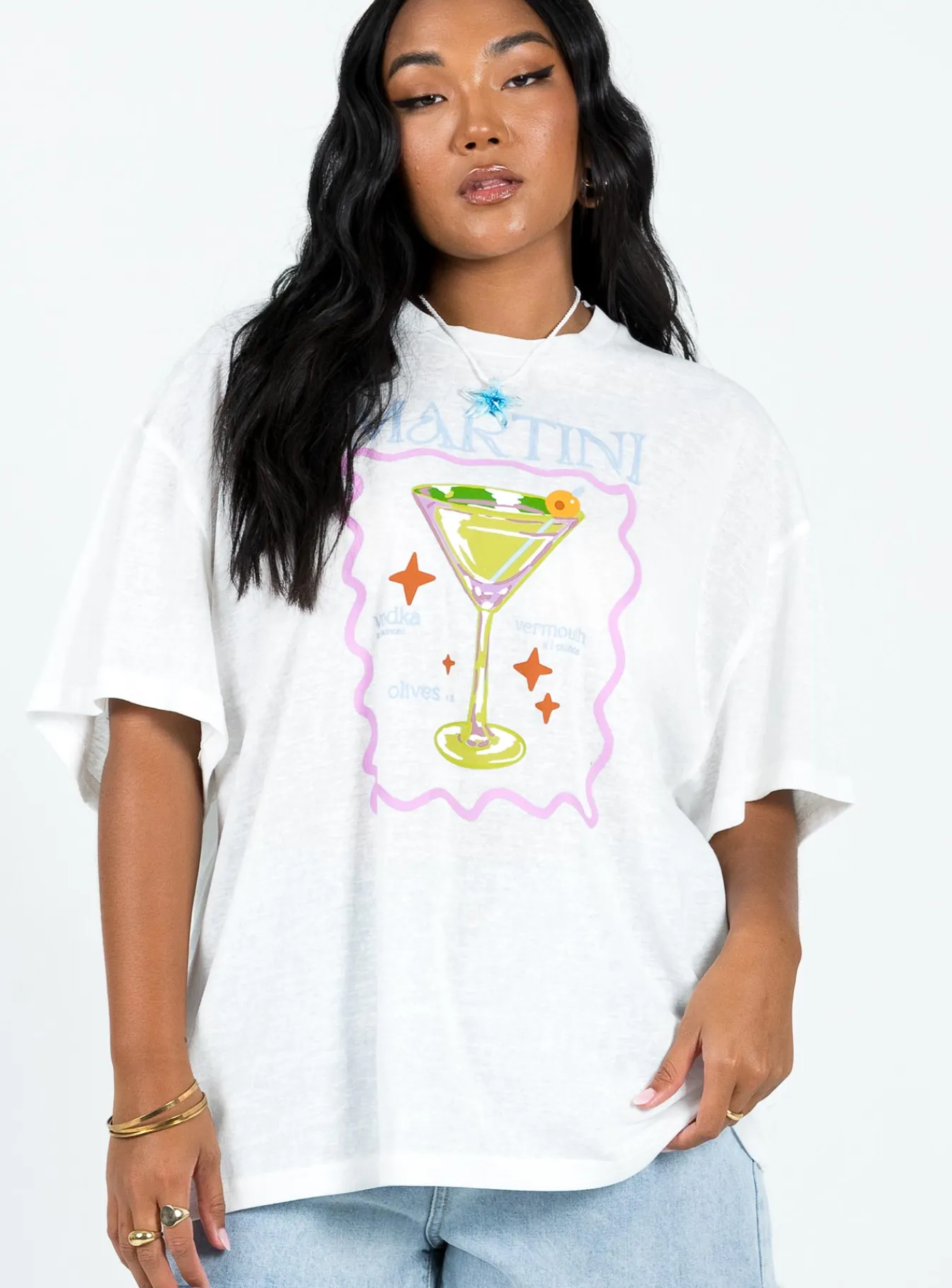 Princess Polly Martini Oversized Tee White Shop