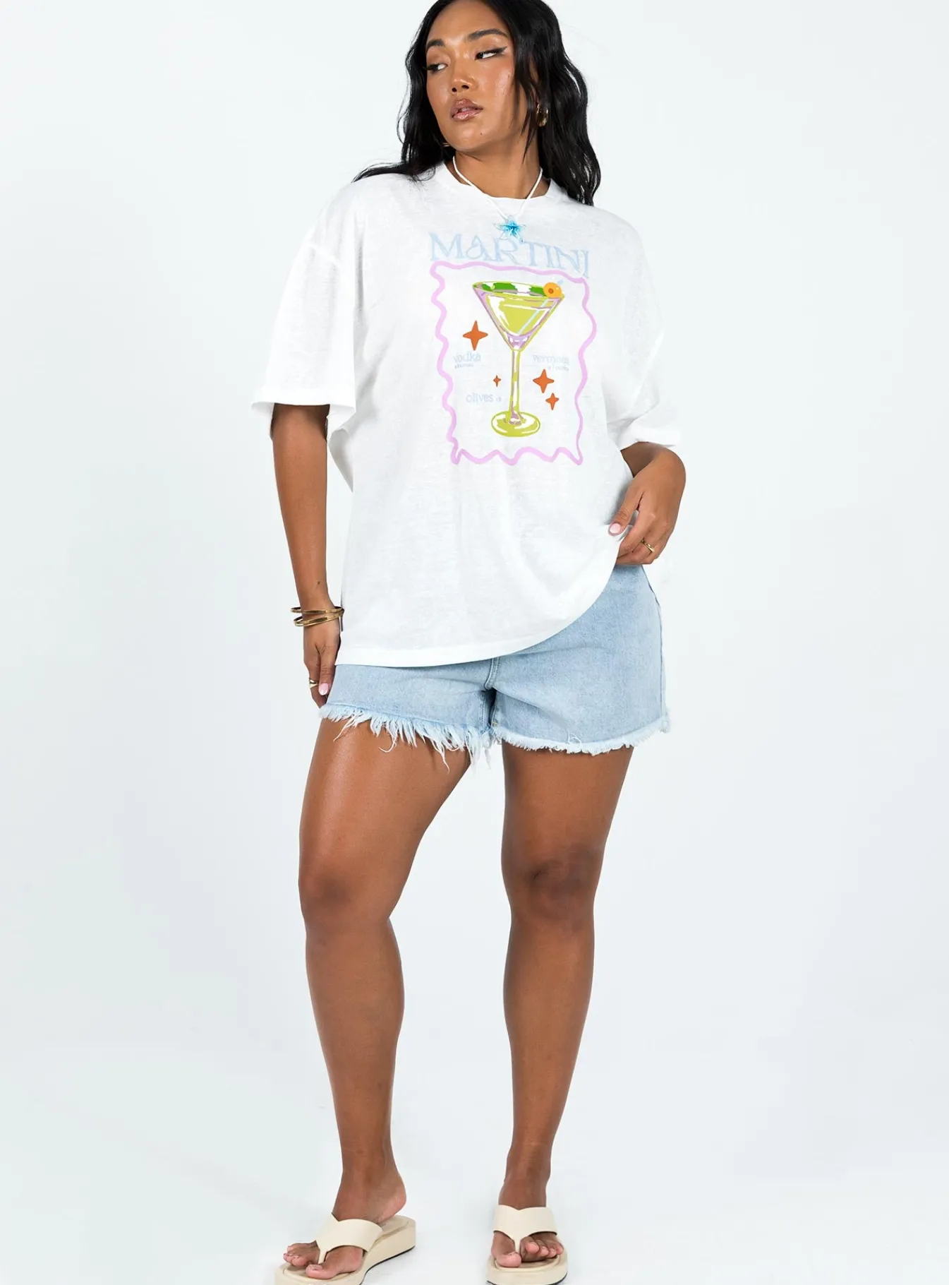 Princess Polly Martini Oversized Tee White Shop