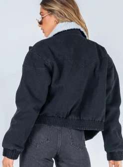 Princess Polly Mary Ann Jacket  Black Hot