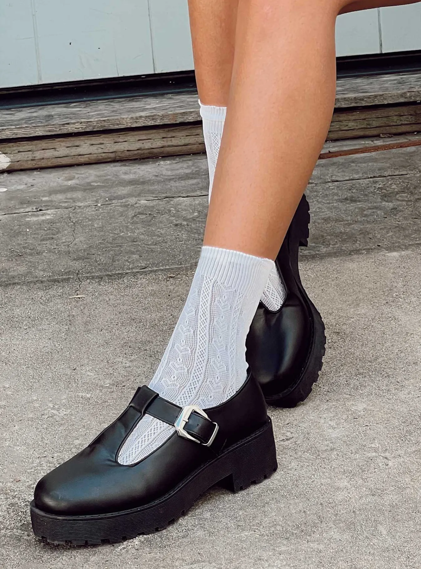 Princess Polly Mary Jane Loafer Black Flash Sale