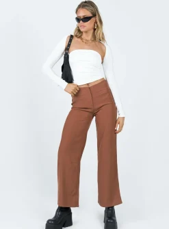 Princess Polly Masefield Pants Brown Fashion