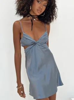 Princess Polly Mathers Mini Dress  Blue Outlet