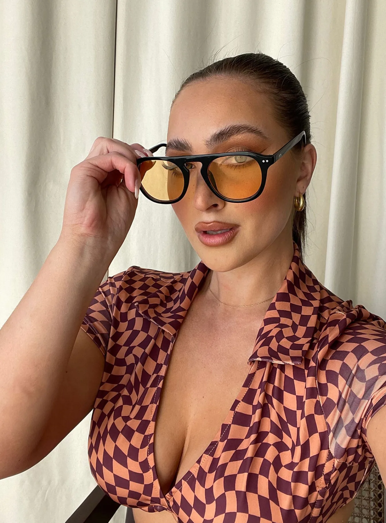 Princess Polly Matilda Sunglasses Black / Orange Sale