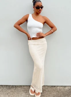 Princess Polly Mavie Knit Skirt  Beige Store